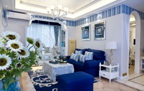 100平米地中海风格三居室沙发背景墙装修设计效果图