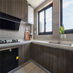 商贸城118平米三居室现代轻奢风格厨房装修设计效果图