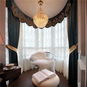 紫金瀚江府178平法式风格三居室窗帘装修设计效果图