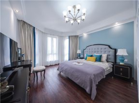 合生紫龙府现代简约145平四居室卧室装修案例