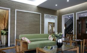 武侯庭院225平复式中式风格客厅沙发装修效果图