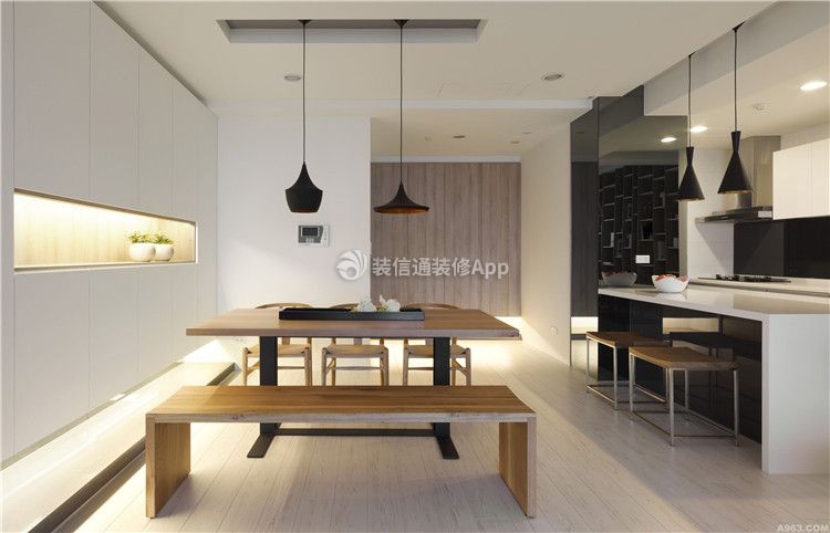 仙湖名苑现代简约164平三居室餐厅装修案例