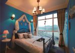 保利香槟国际两居92平地中海风格卧室床头床幔设计图