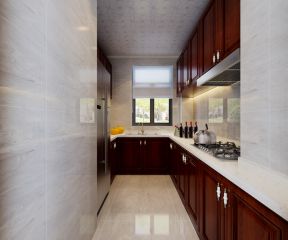 玉门新中式风格130平米三居室厨房装修设计效果图