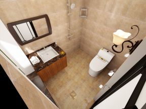 翠珑湾90平家庭卫生间浴室柜装潢效果图