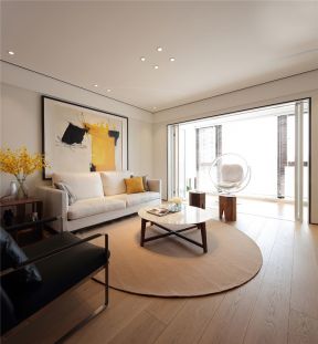 荣华南现代简约80平二居室客厅装修案例