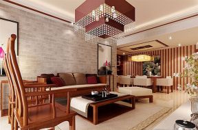 东港蓝湾88㎡中式风格两居室客厅装修效果图