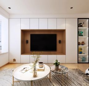 100平现代风格客厅电视墙柜图片-每日推荐