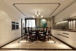 中铁龙城三居126平新中式风格餐厅厨房一体设计图