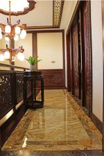 500平中式风格别墅走廊地板砖装修设计效果图