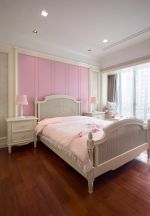 香江湾140平法式风格儿童房粉色墙面装修效果图