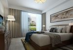 中铁尚城三居140平新中式风格卧室床头长幅挂画设计
