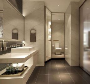 中铁尚城三居138平现代风格卫生间浴室柜设计图片
