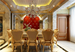 远洋公馆300平别墅欧式奢华风格餐厅装修设计图
