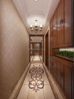 东城逸家美式风格140平米四居室走廊吊顶装修设计效果图