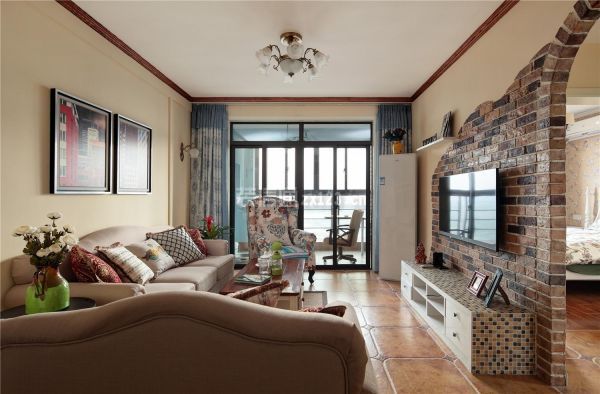 地中海风格二居平面家具布置图水木永盛装饰