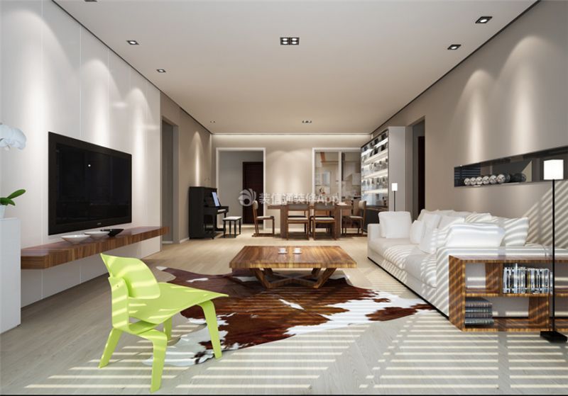 翡翠绿洲现代112平三居室装修案例
