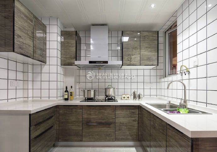 100平米三室一厅现代简约风格厨房装修设计效果图