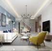 132平欧式风格复式楼客厅沙发摆放设计效果图