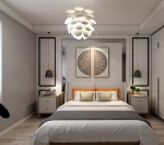 金科世界城92平现代风格家庭卧室床头柜设计图