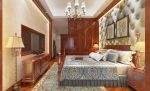 香格里拉300平米中式卧室背景墙装修设计效果图案例
