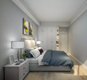 北平天下现代简约风格卧室白色衣柜设计效果图