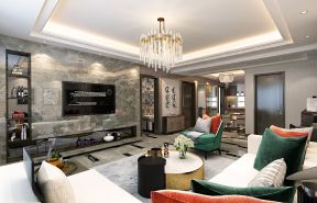 东安瑞凯国际轻奢风格客厅装修设计效果图欣赏