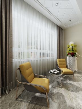 白桦林间106平米二居室休闲沙发椅装修设计效果图案例