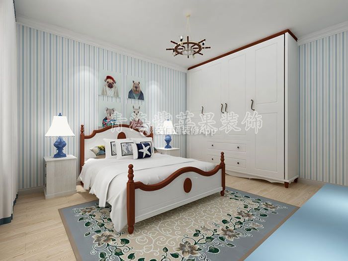 皇家花园90平地中海风格家庭卧室衣柜设计效果图