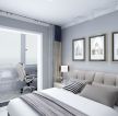 怡安园105平现代风格卧室床头挂画装修设计图片