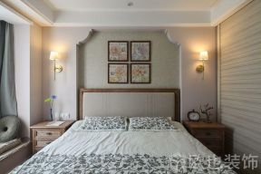欧也融创城120平米三居室美式卧室壁灯装修设计效果图