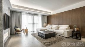 润中海凯旋门120平米三居室现代沙发背景墙装修设计效果图