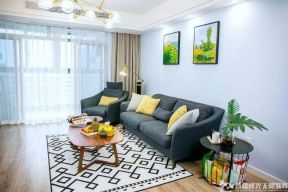 紫煜臻城现代风格客厅地毯装饰设计效果图