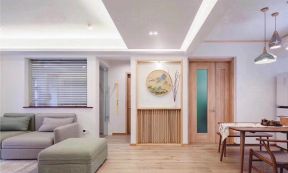 碧桂园131平混搭风格客厅木地板设计效果图