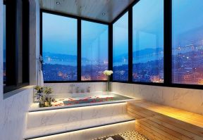遂宁大院200平别墅后现代风格卫生间浴池设计图片