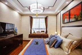 紫恒帝景中式风格三居卧室吊灯设计图欣赏