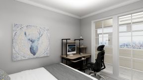 滨河小区95平米三居室现代简约风格书桌装修设计效果图