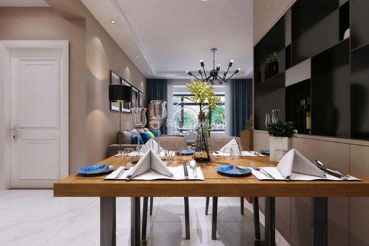 悦美国际127平现代风格餐厅餐桌装修布置效果图