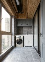 滨江凯旋门180平米三居室现代北欧风格阳台洗衣机装修设计效果图