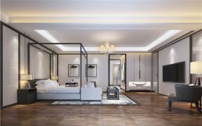 绿茵岛320㎡现代风格别墅卧室装修效果图