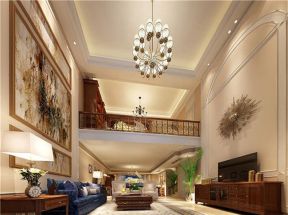 珊瑚湾畔雅居260㎡美式别墅客厅装修效果图