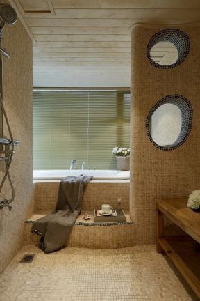 嘉城梓园140平地中海风格浴室砖砌浴缸设计图