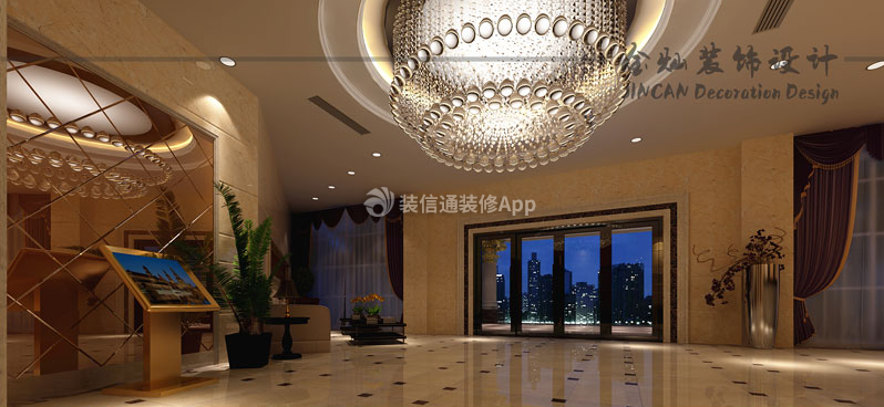 步涌酒店5000平米现代风格酒店大厅装修效果图
