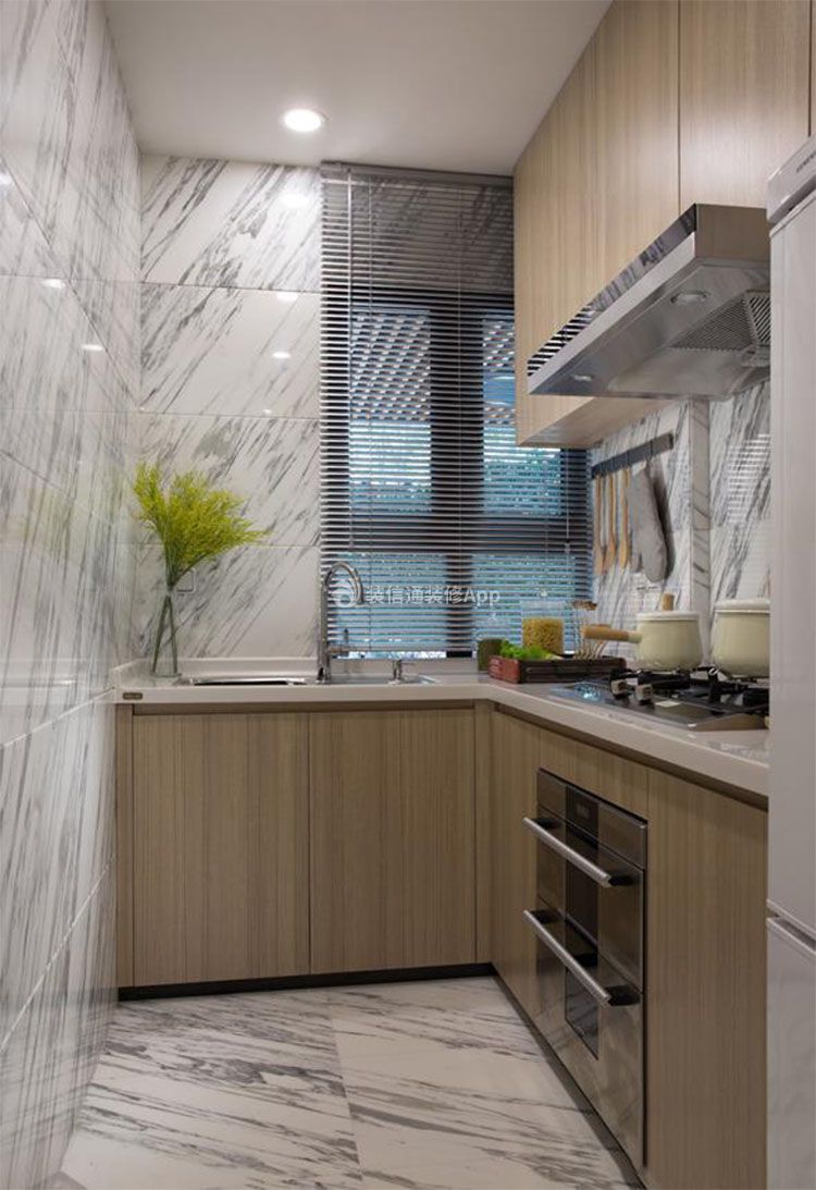 置信仁湖现代简约110平三居室厨房装修案例