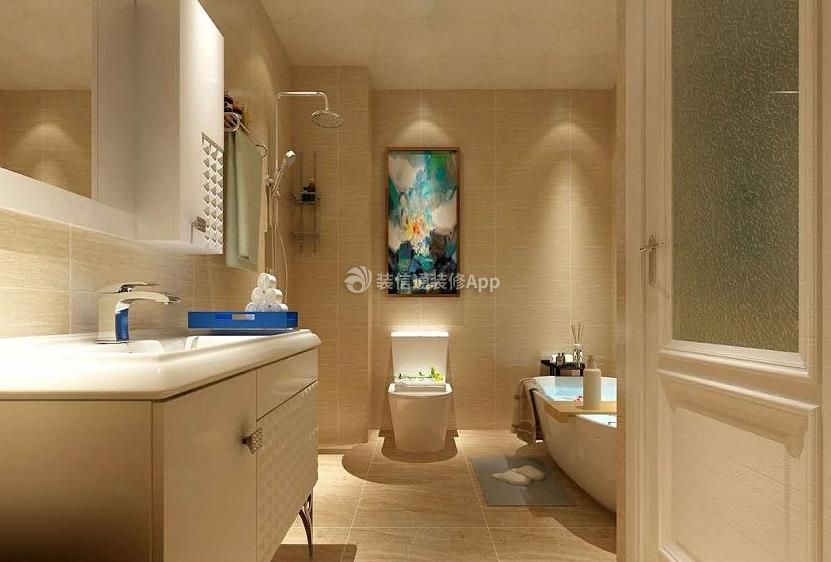 东辰绿洲三居113平现代风格卫生间浴缸效果图片