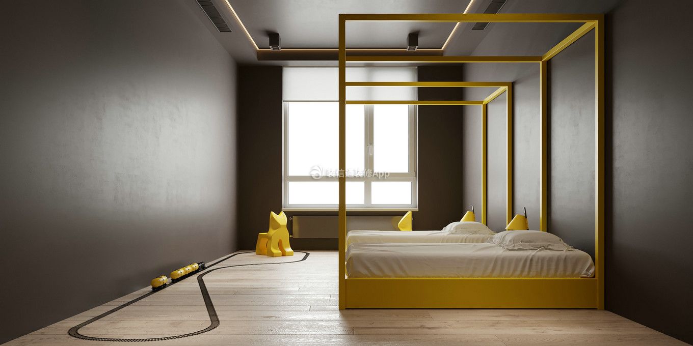 东成凯亚国际160平极简风格卧室床装修设计图片