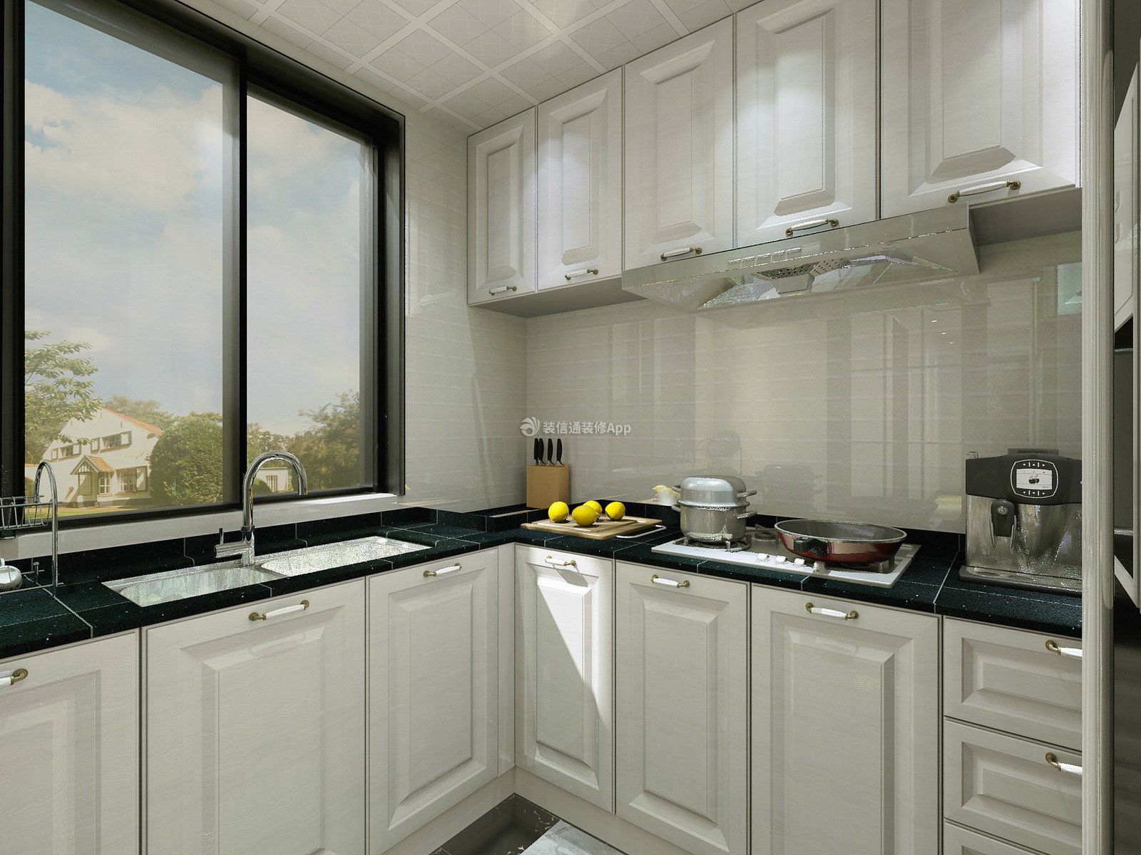 现代风格三居室130平厨房装修效果图片欣赏