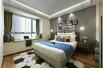 华翔城现代简约90平三居室卧室装修案例