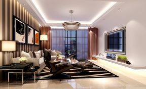 丽江豪庭142平米三居室现代风格客厅装修设计效果图