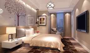 丽江豪庭142平米三居室现代风格卧室装修设计效果图